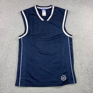 Vtg Reebok Basketball Jersey Men S Navy Blue Mesh Gym Training Y2K Gorp Bloke